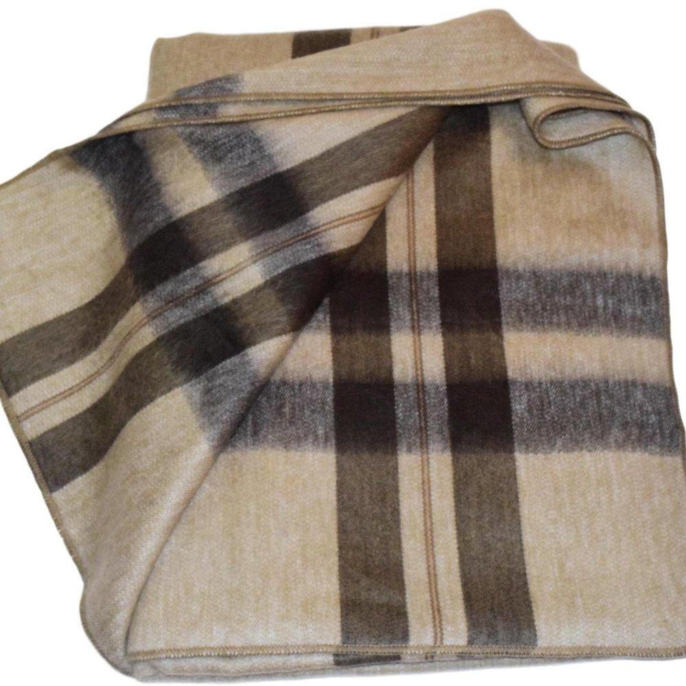 Handmade Alpaca blanket - Sand